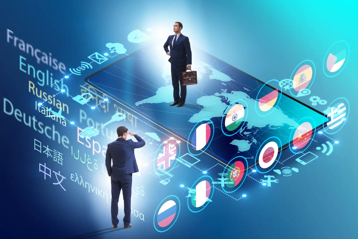 Konzept der Online-Übersetzung und des Lernens von Fremdsprachen